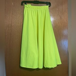 REBDOLLS Neon Yellow MIDI A-Lone Skirt